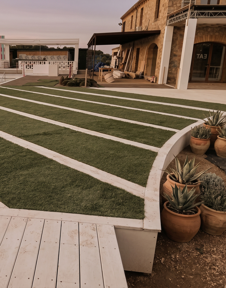 Césped artificial en pista de padel privada en Mallorca
