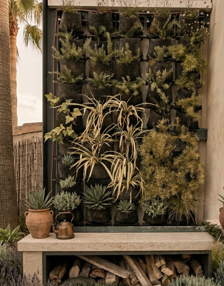 Jardín vertical en casa en Mallorca